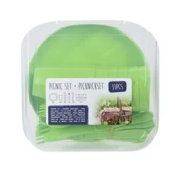 Merkloos Picknick Set 31 Delig Plastic 3 Assorti Kleuren