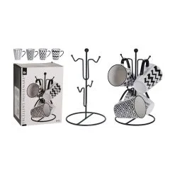 Excellent Houseware 4 Bekers In Metalen Rekje 9 Excellent Houseware 4 Bekers In Metalen Rekje -Keukengerei Winkel 101 0541 4 1