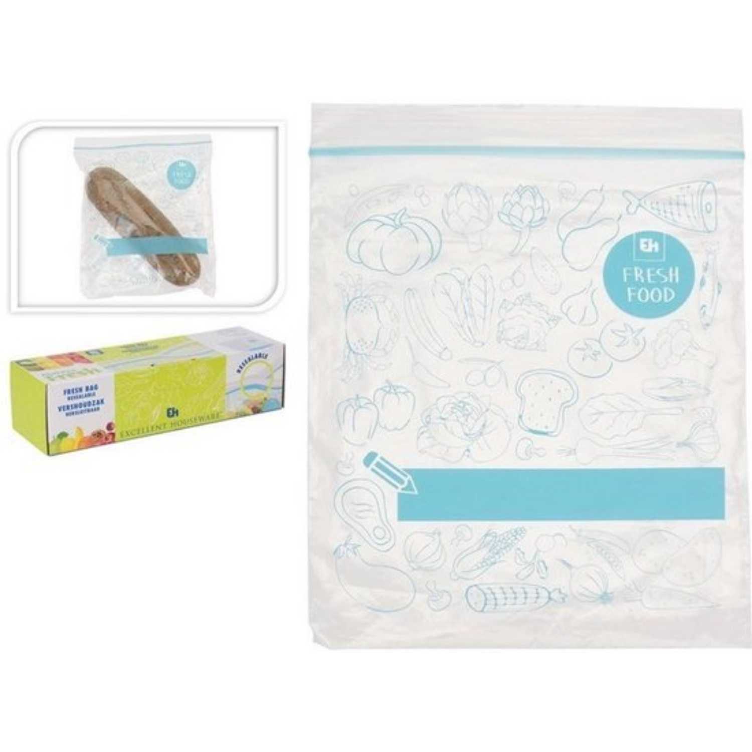 Excellent Houseware Vershoudzakken 1 Liter 20 Stuk S 6 Excellent Houseware Vershoudzakken 1 Liter 20 Stuk S - Afbeelding 4