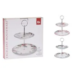 Excellent Houseware Etagere 2-laags Porselein 2 Assorti -Keukengerei Winkel 101 6244 1 1
