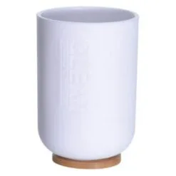 Home & Styling Drinkbeker Wit; Bamboe