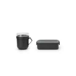 Brabantia Make En Take Lunchset 2 Delig Dark Grey 9 Brabantia Make En Take Lunchset 2 Delig Dark Grey -Keukengerei Winkel 102 6665 3 1 1