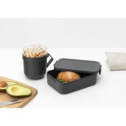 Brabantia Make En Take Lunchset 2 Delig Dark Grey 10 Brabantia Make En Take Lunchset 2 Delig Dark Grey -Keukengerei Winkel 102 6665 4 1 1