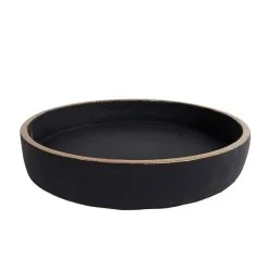 Onderbord Max L Zwart/goud Aardewerk 25x25x4,5cm